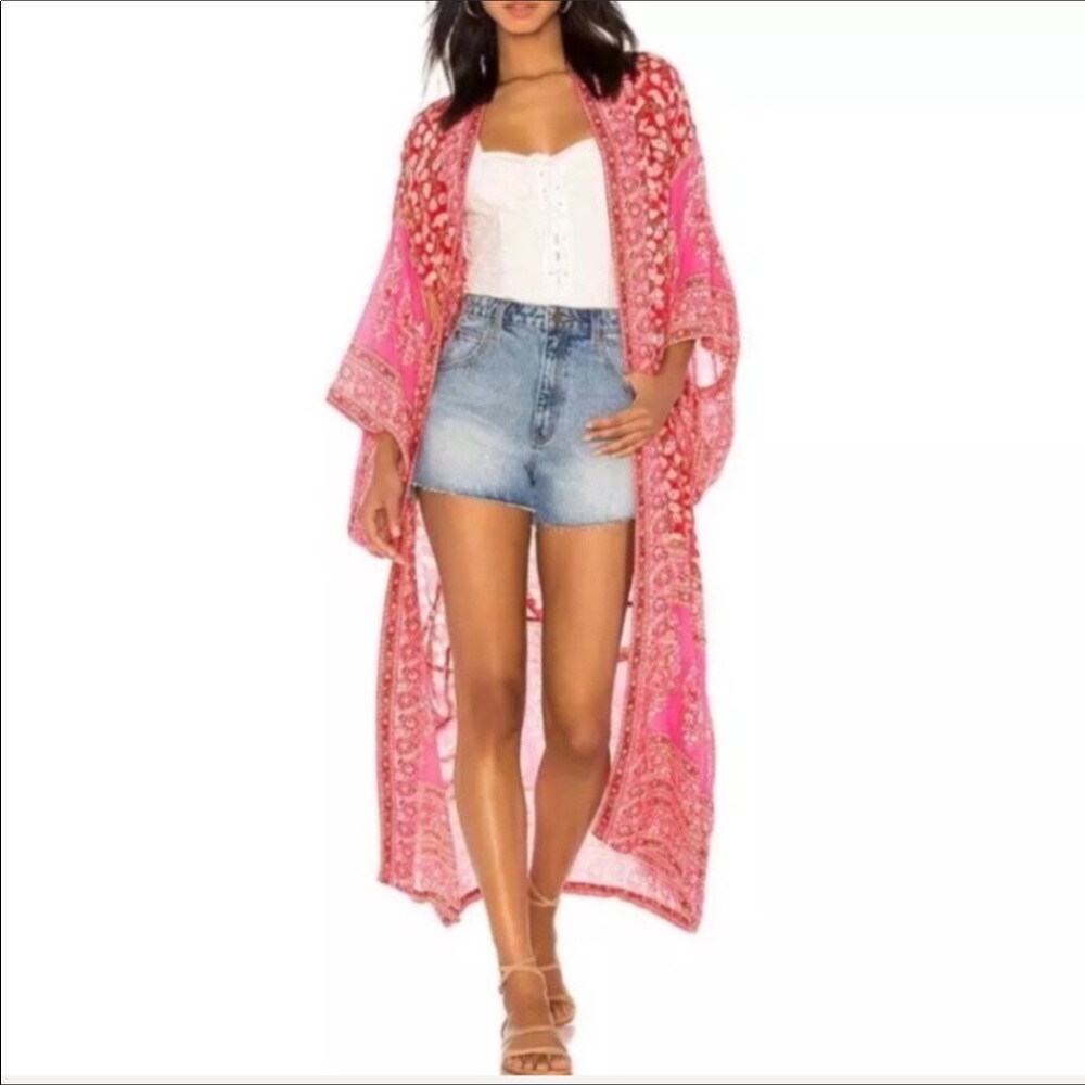 Red chiffon Boho Long Wrap Cover up chiffon - Picture 16 of 16